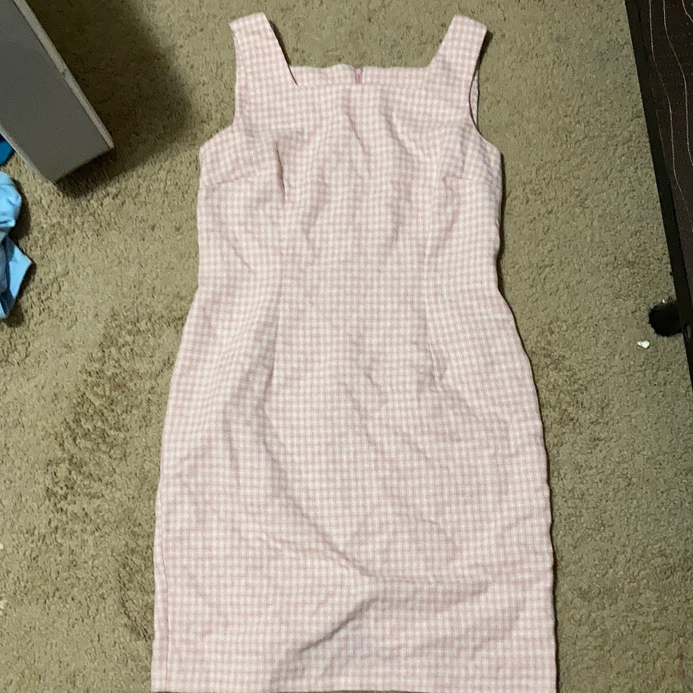 Pink and white plaid dress